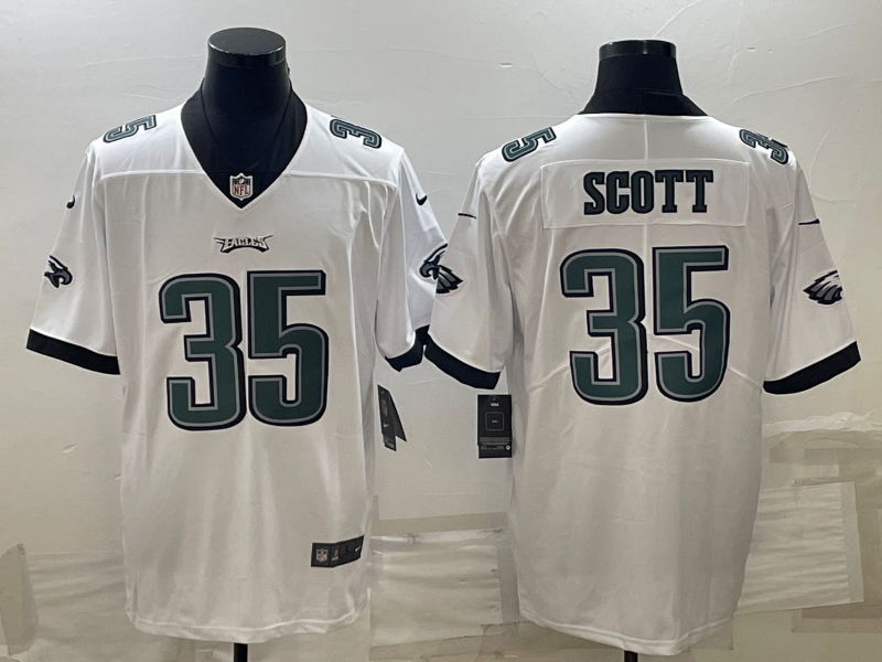 Men's Philadelphia Eagles Boston Scott #35 White Jersey